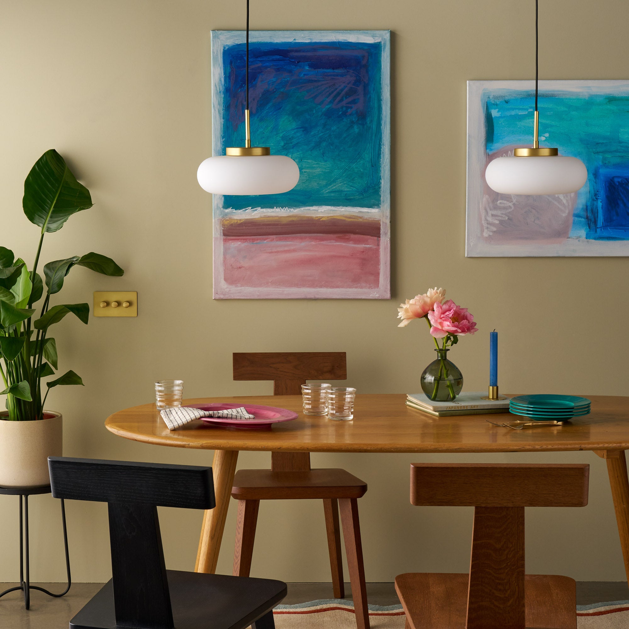 Plank Hardware Lighting MARIN Glass Pendant Light - Brass