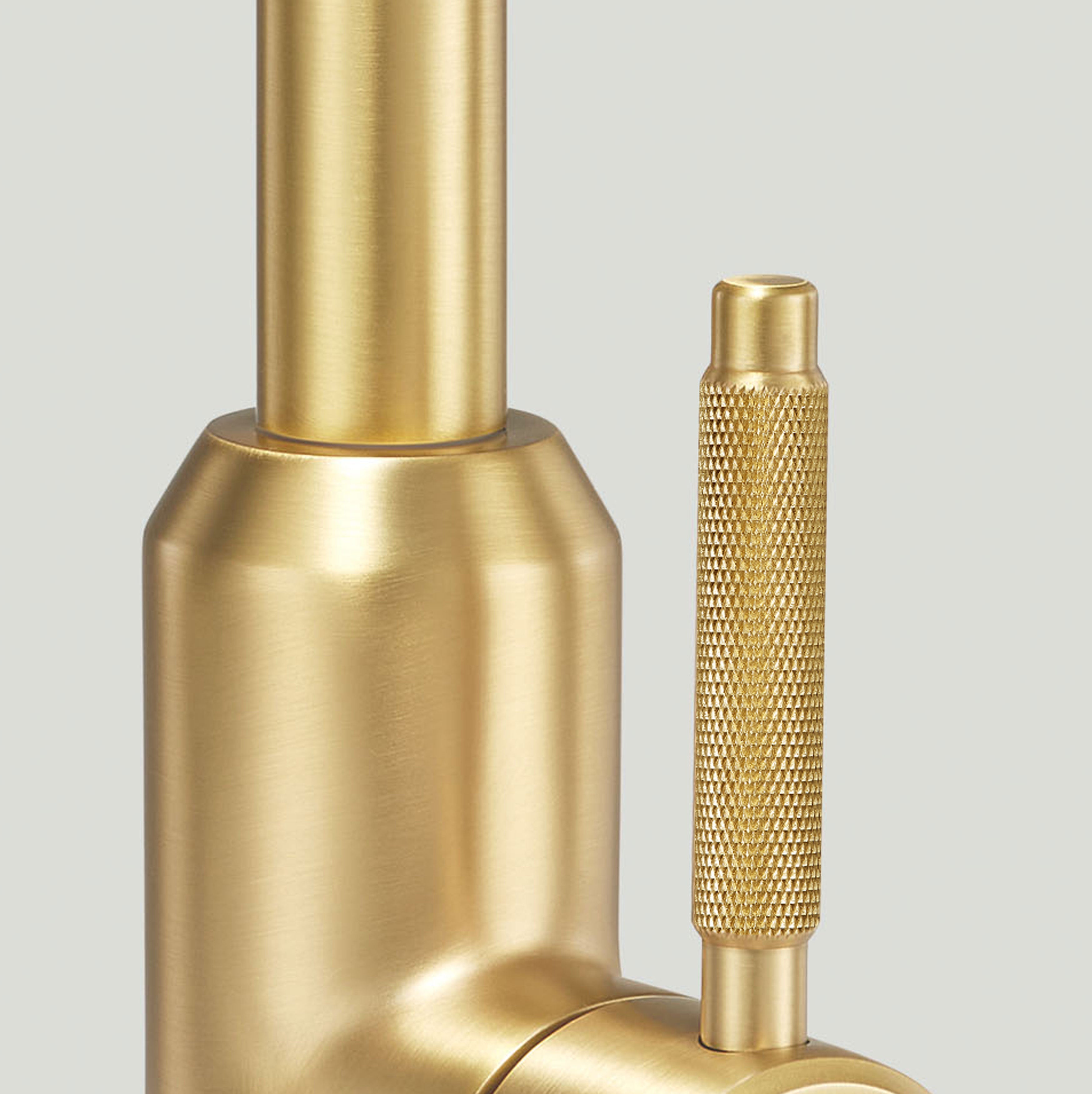 Plank Hardware Taps ARMSTRONG Knurled Kitchen Mixer Tap - Brass