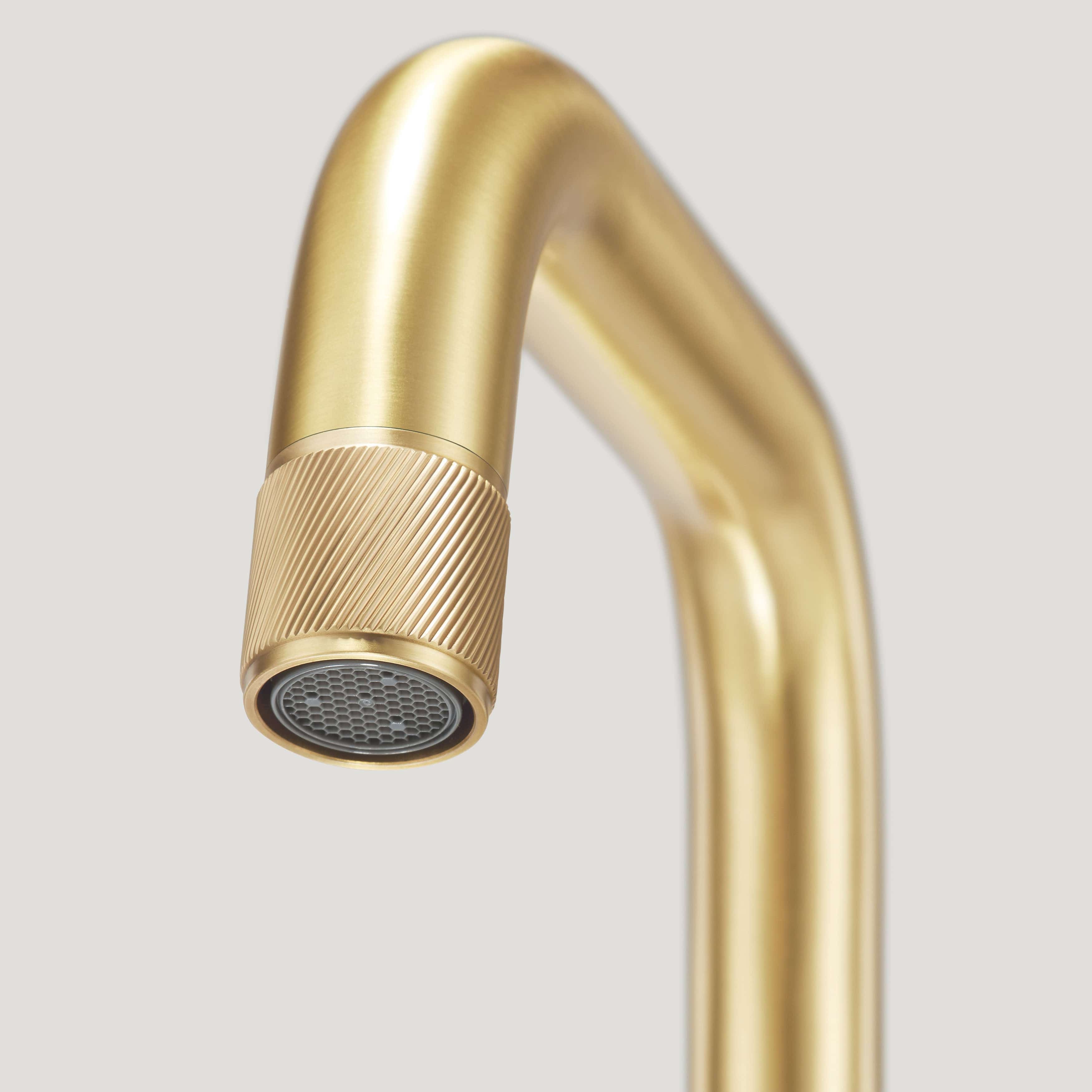 Plank Hardware Taps ARMSTRONG Swirled Kitchen Mixer Tap - Brass