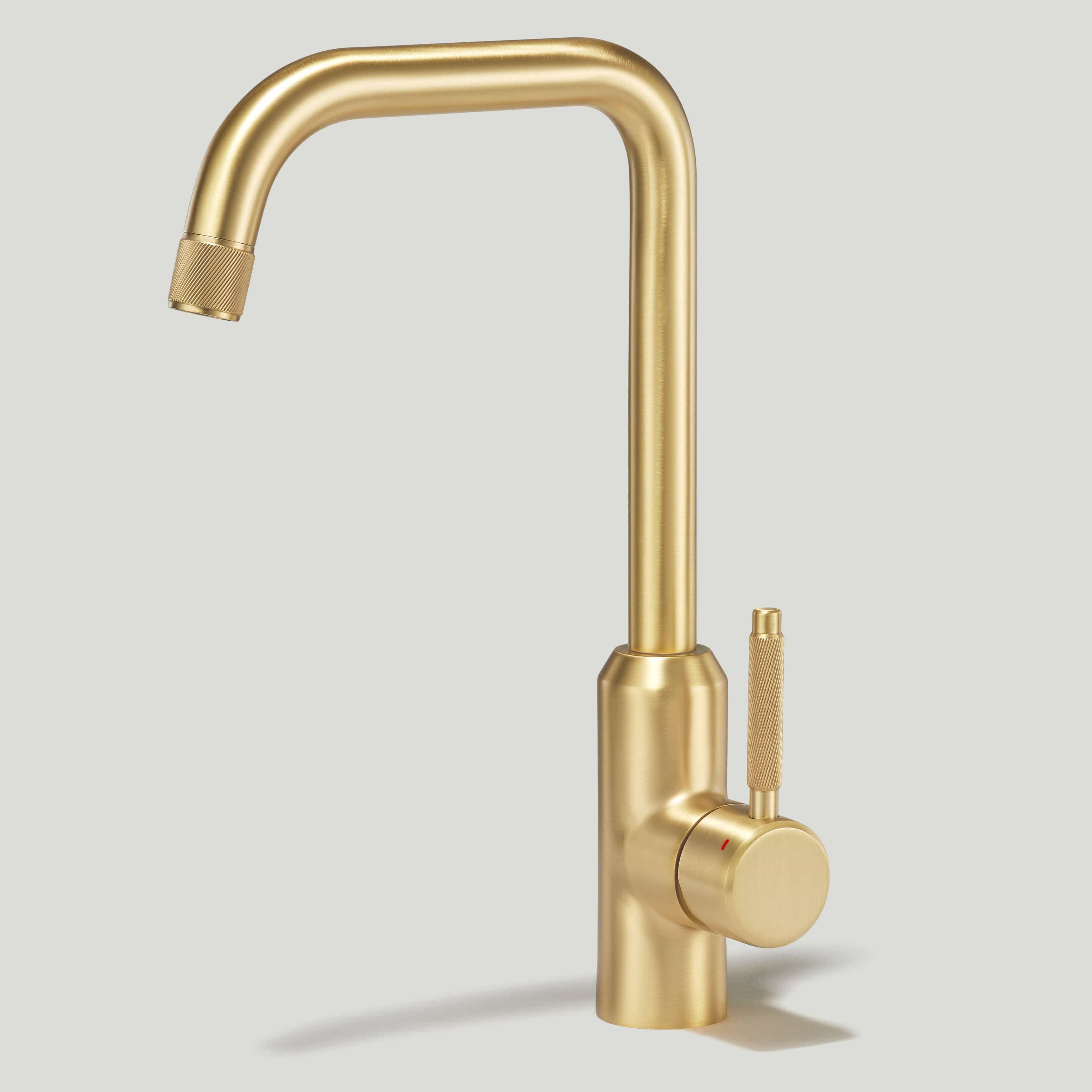Plank Hardware Taps ARMSTRONG Swirled Kitchen Mixer Tap - Brass