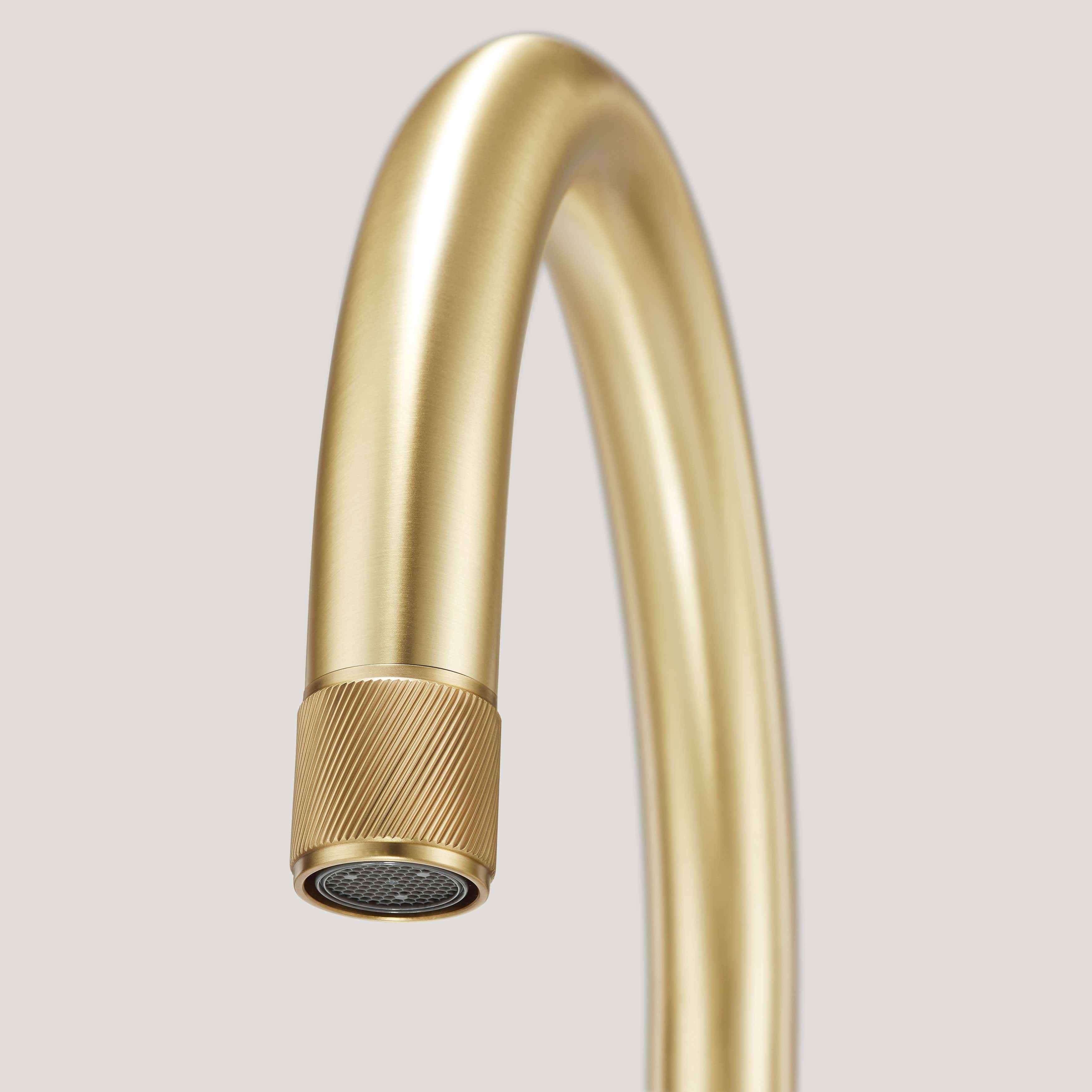 Plank Hardware Taps PORTMAN Swirled Kitchen Mixer Tap - Brass